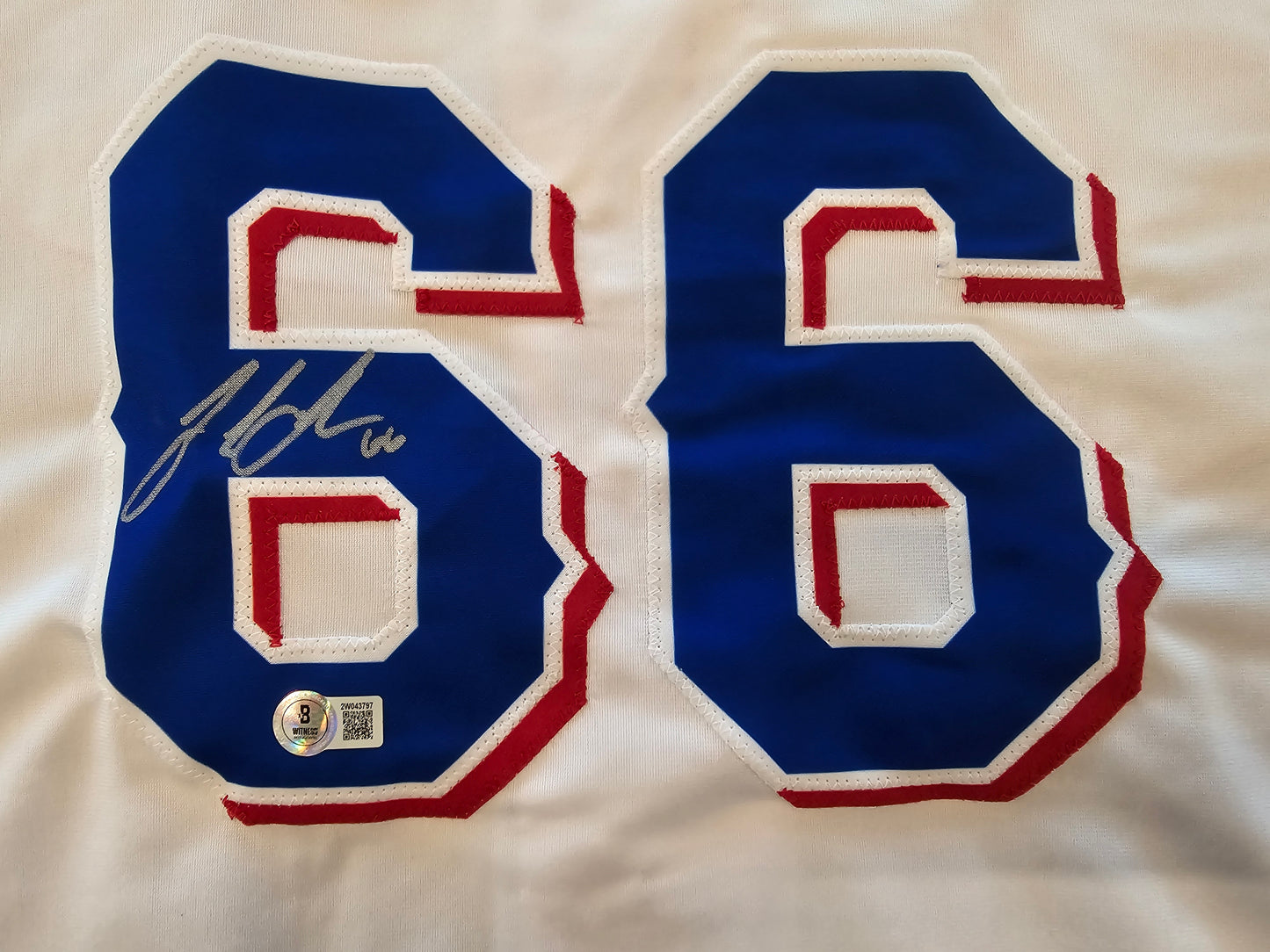 JOSH SBORZ TEXAS RANGERS SIGNED WHITE JERSEY size XL BAS COA