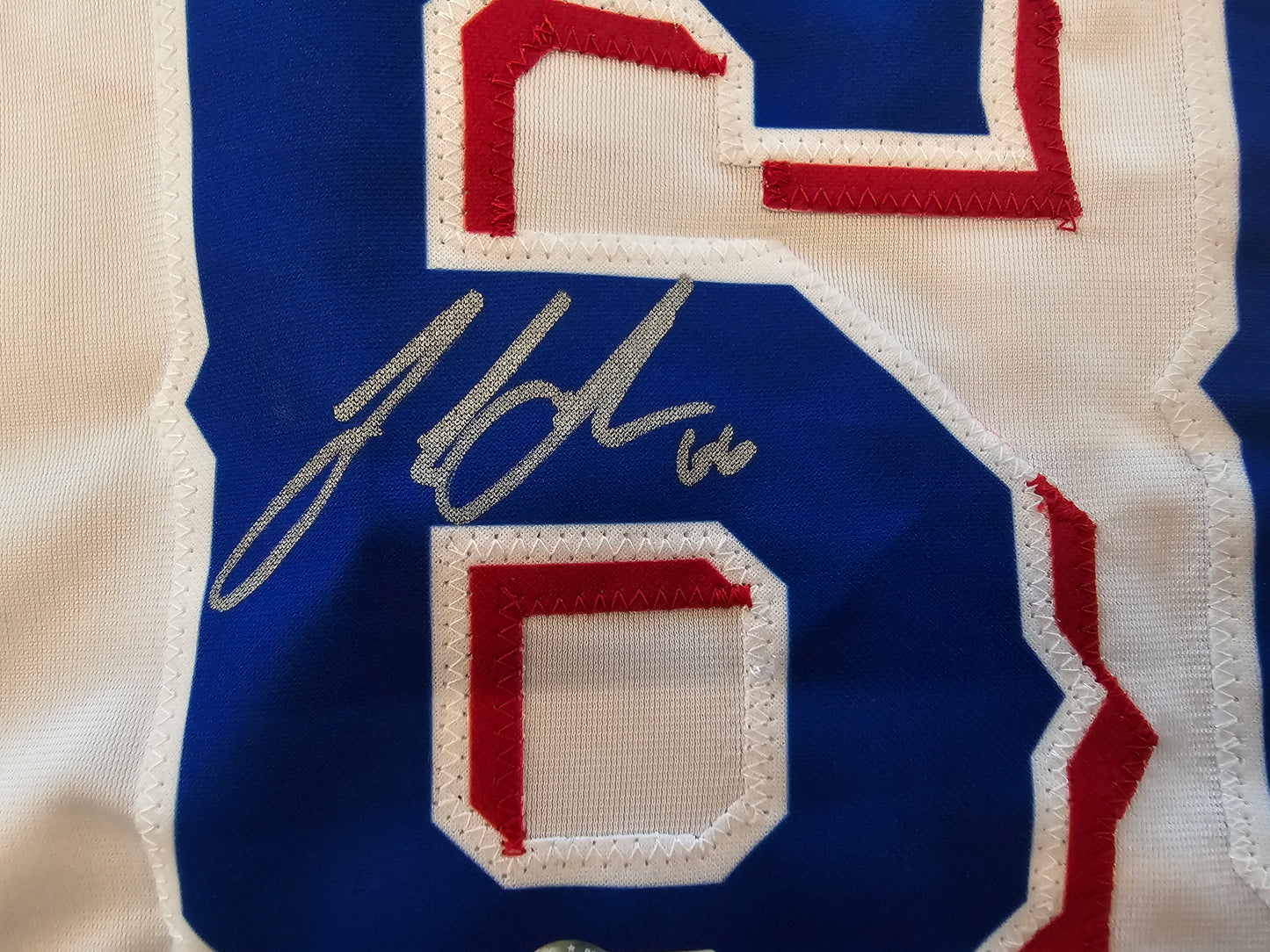 JOSH SBORZ TEXAS RANGERS SIGNED WHITE JERSEY size XL BAS COA