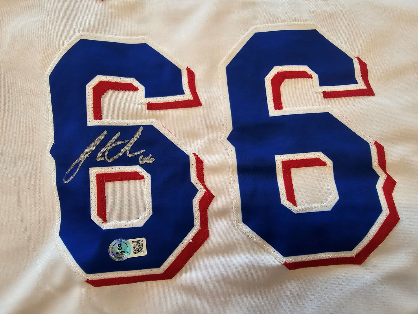 JOSH SBORZ TEXAS RANGERS SIGNED WHITE JERSEY size XL BAS COA