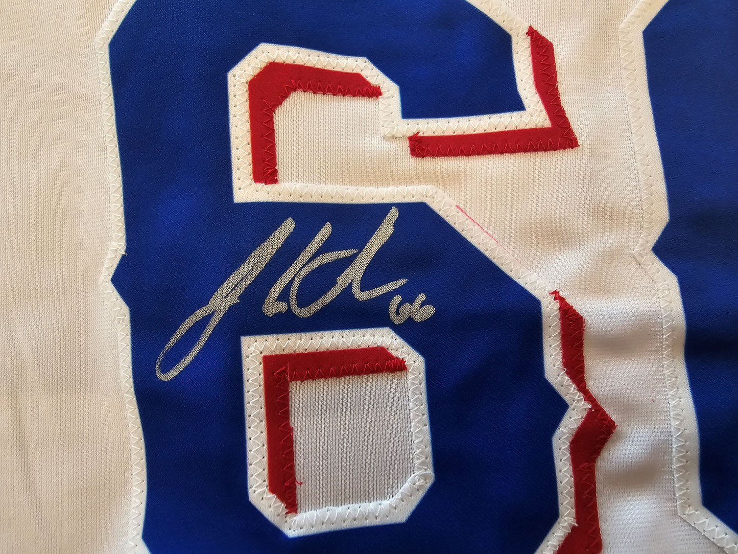 JOSH SBORZ TEXAS RANGERS SIGNED WHITE JERSEY size XL BAS COA