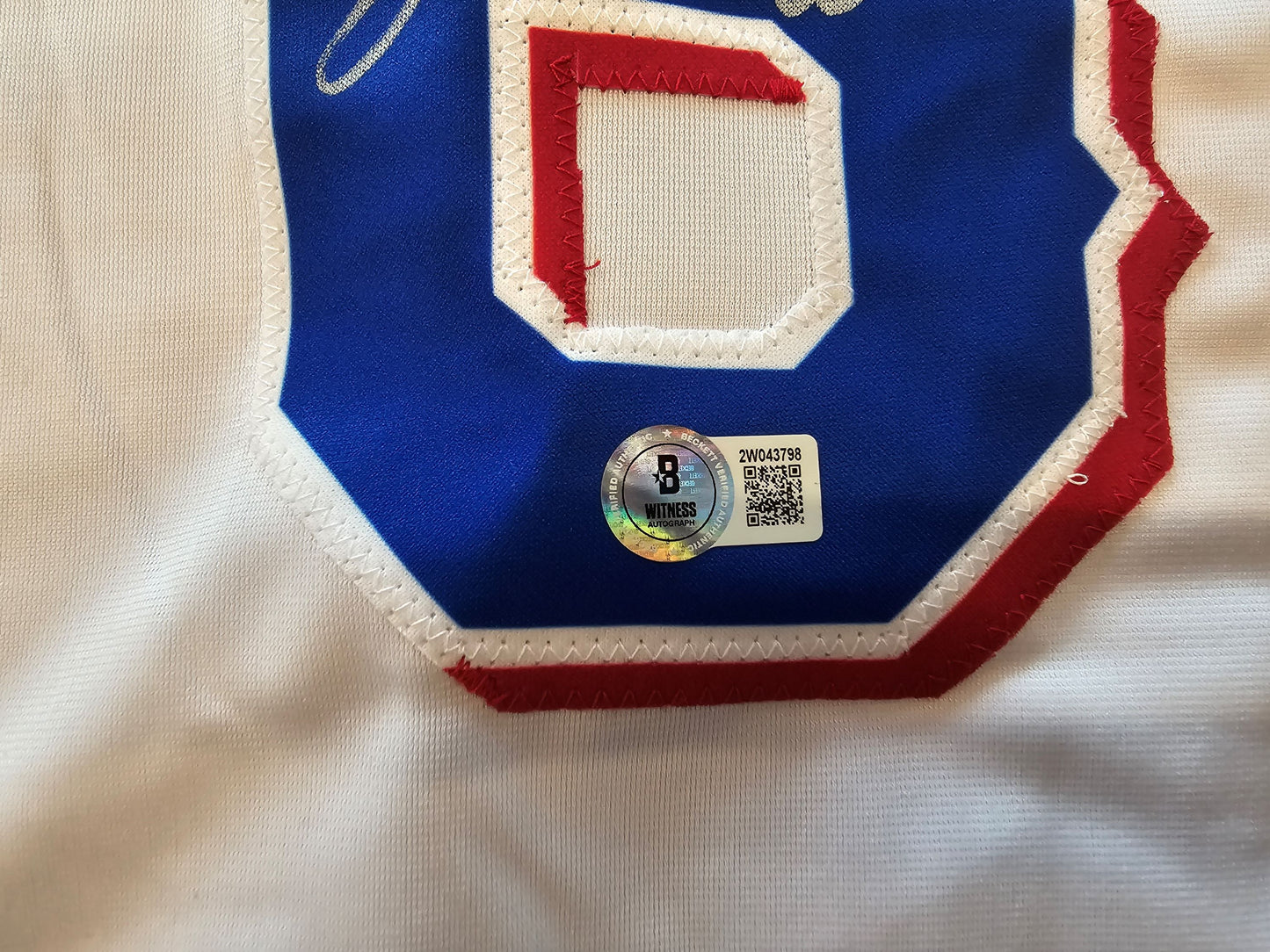 JOSH SBORZ TEXAS RANGERS SIGNED WHITE JERSEY size XL BAS COA