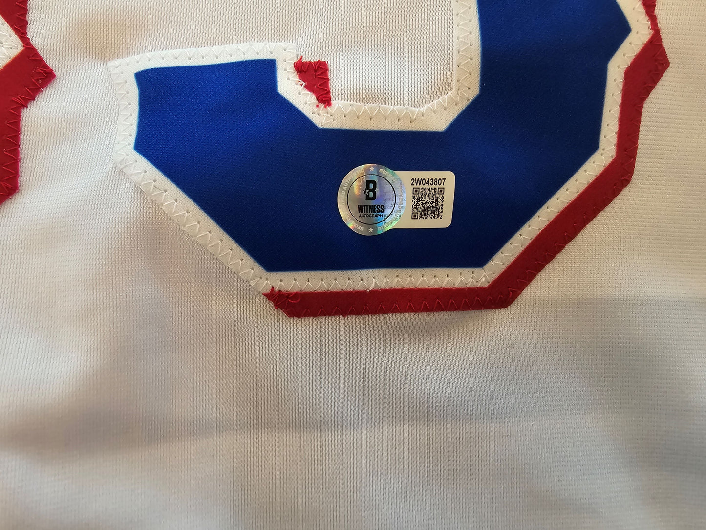 DANE DUNNING TEXAS RANGERS SIGNED WHITE JERSEY size XL BAS COA