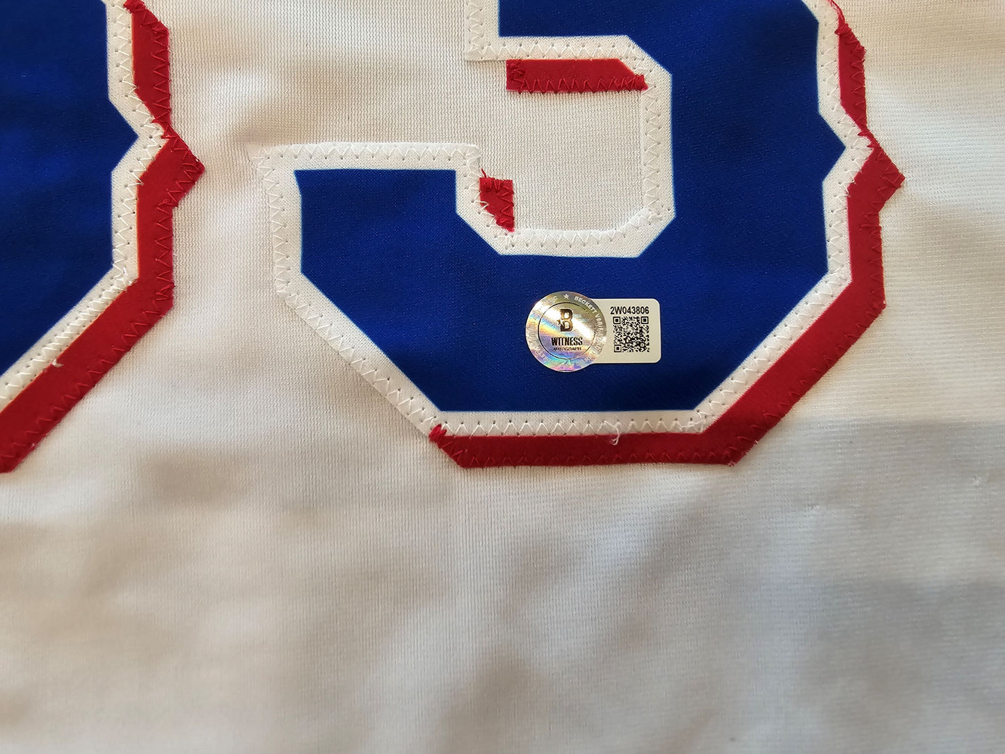 DANE DUNNING TEXAS RANGERS SIGNED WHITE JERSEY size XL BAS COA