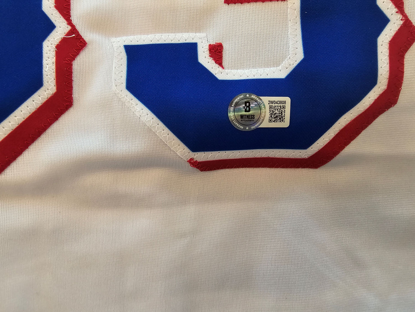 DANE DUNNING TEXAS RANGERS SIGNED WHITE JERSEY size XL BAS COA