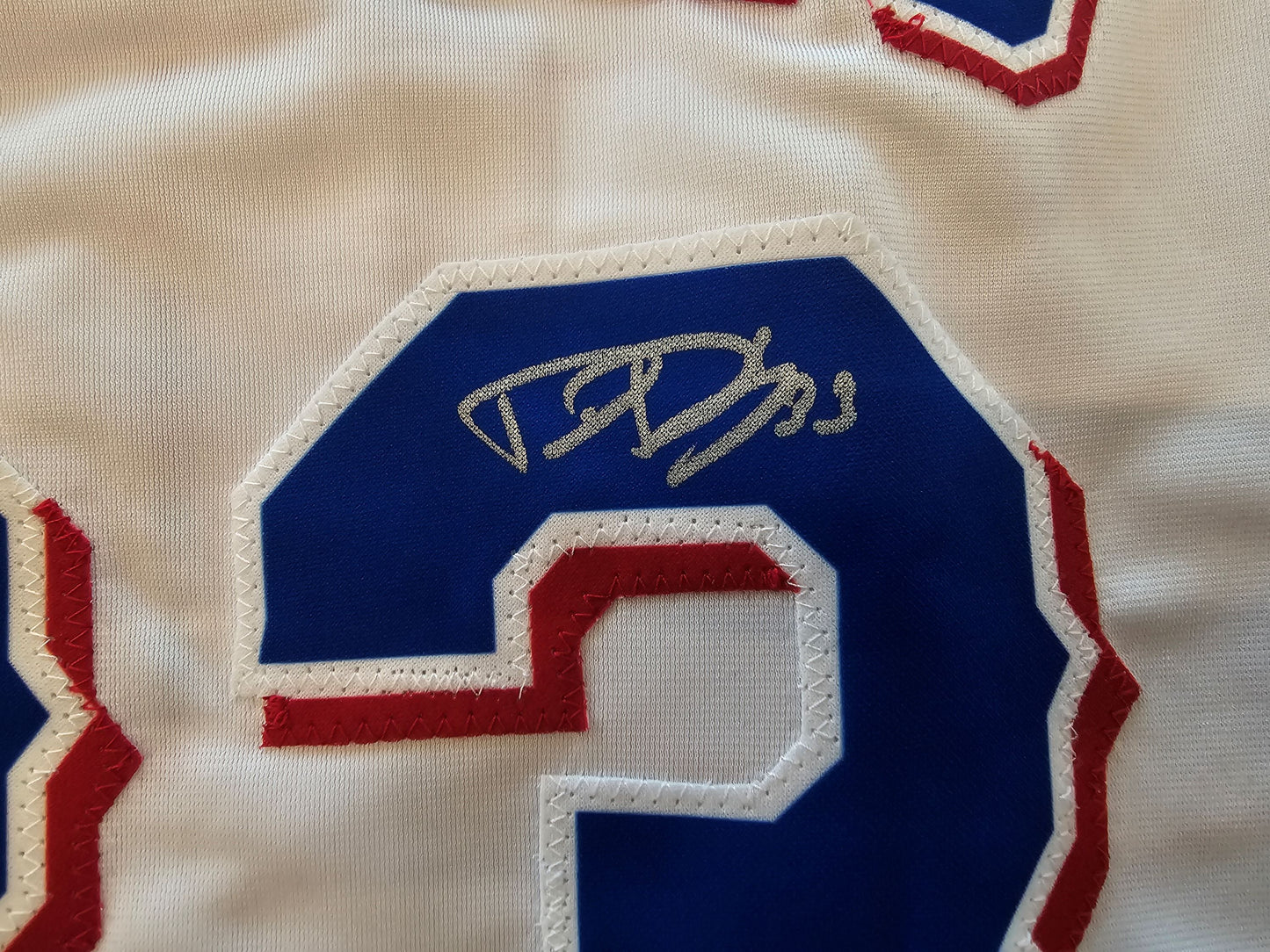 DANE DUNNING TEXAS RANGERS SIGNED WHITE JERSEY size XL BAS COA