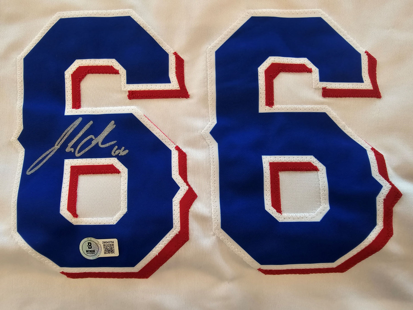 JOSH SBORZ TEXAS RANGERS SIGNED WHITE JERSEY size XL BAS COA