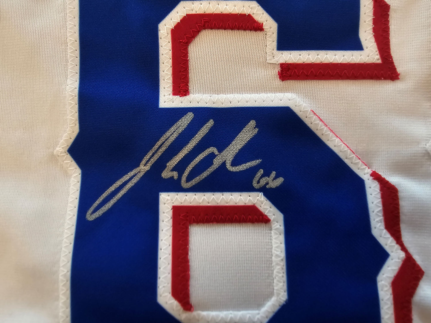 JOSH SBORZ TEXAS RANGERS SIGNED WHITE JERSEY size XL BAS COA