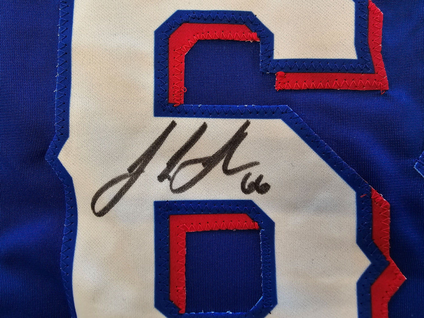 JOSH SBORZ TEXAS RANGERS SIGNED BLUE JERSEY size XL BAS COA