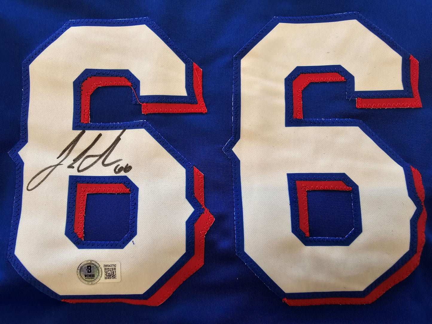 JOSH SBORZ TEXAS RANGERS SIGNED BLUE JERSEY size XL BAS COA