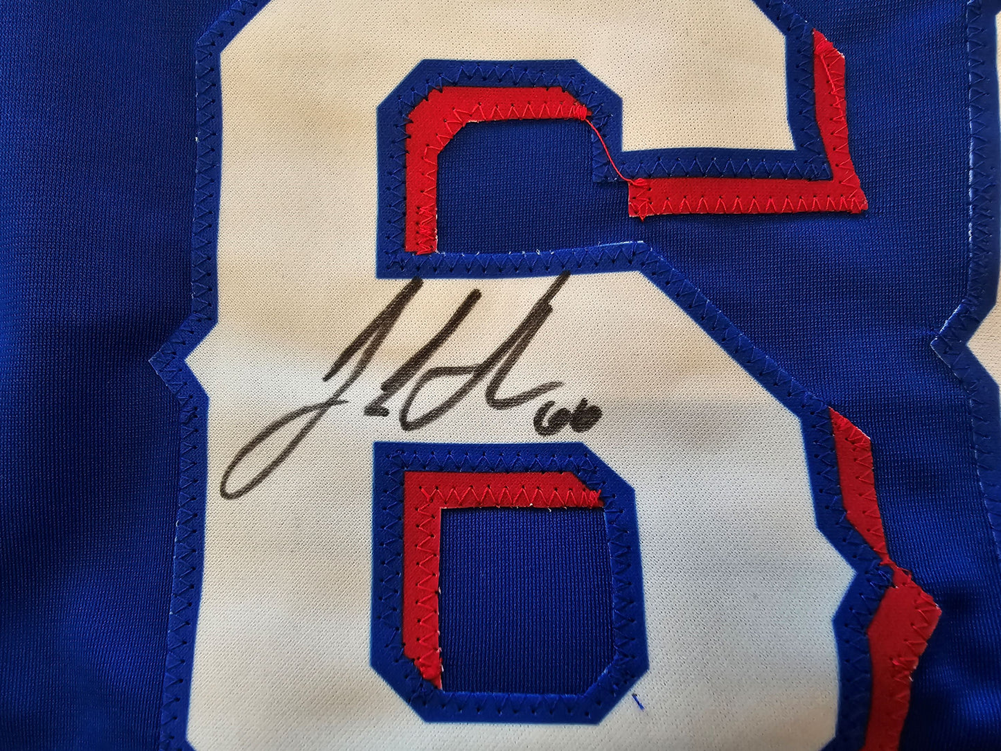 JOSH SBORZ TEXAS RANGERS SIGNED BLUE JERSEY size XL BAS COA