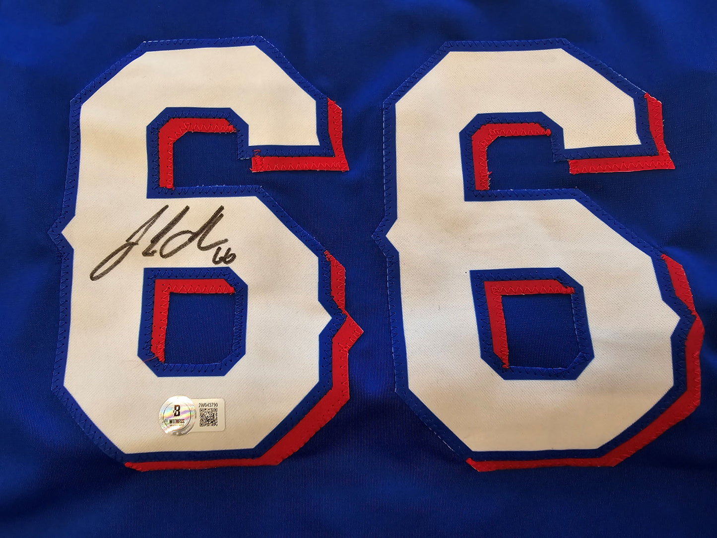 JOSH SBORZ TEXAS RANGERS SIGNED BLUE JERSEY size XL BAS COA