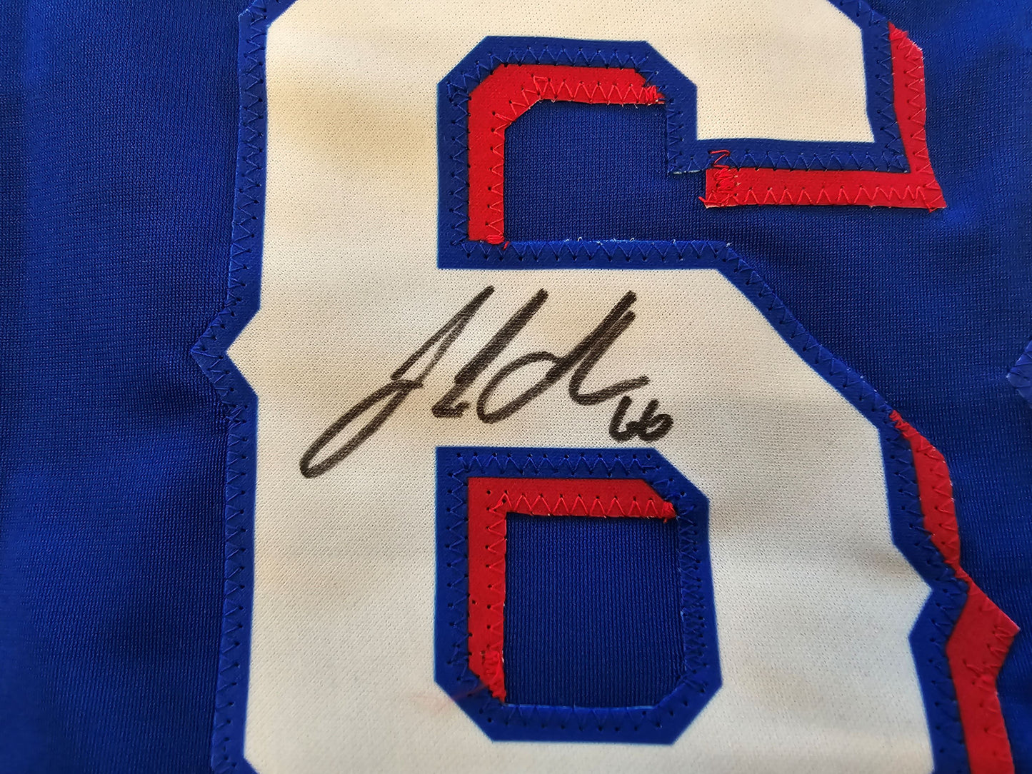 JOSH SBORZ TEXAS RANGERS SIGNED BLUE JERSEY size XL BAS COA