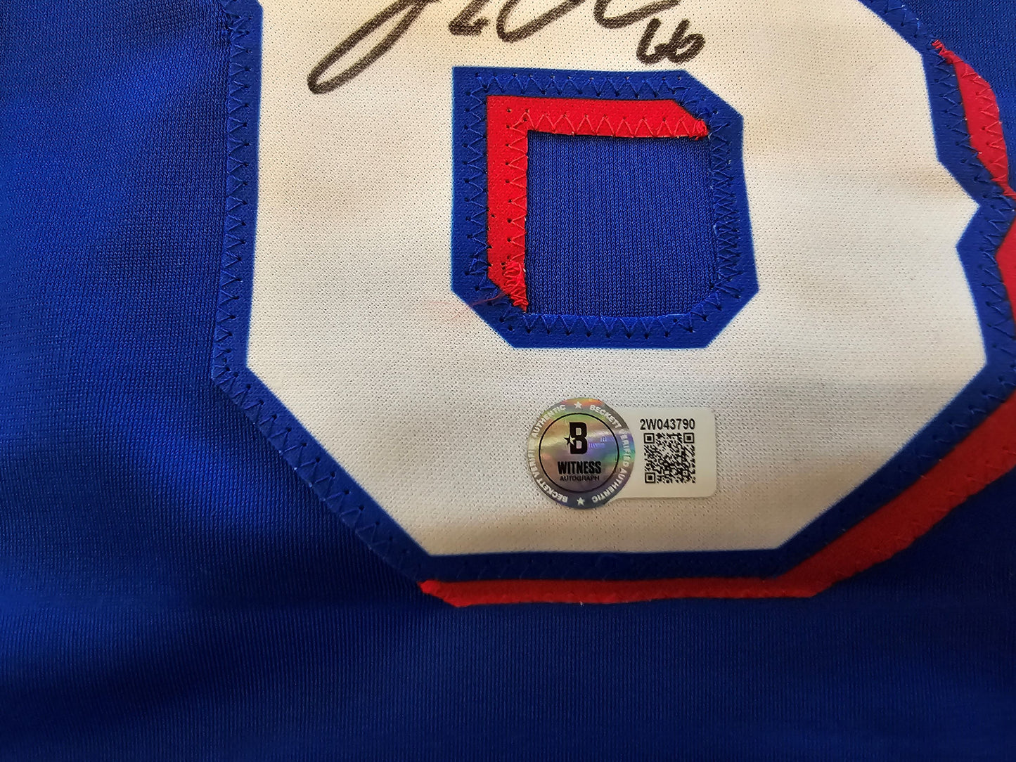 JOSH SBORZ TEXAS RANGERS SIGNED BLUE JERSEY size XL BAS COA