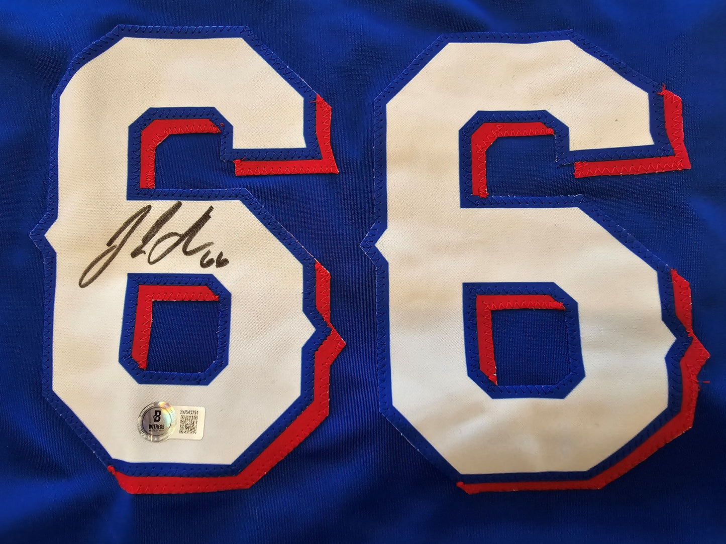 JOSH SBORZ TEXAS RANGERS SIGNED BLUE JERSEY size XL BAS COA