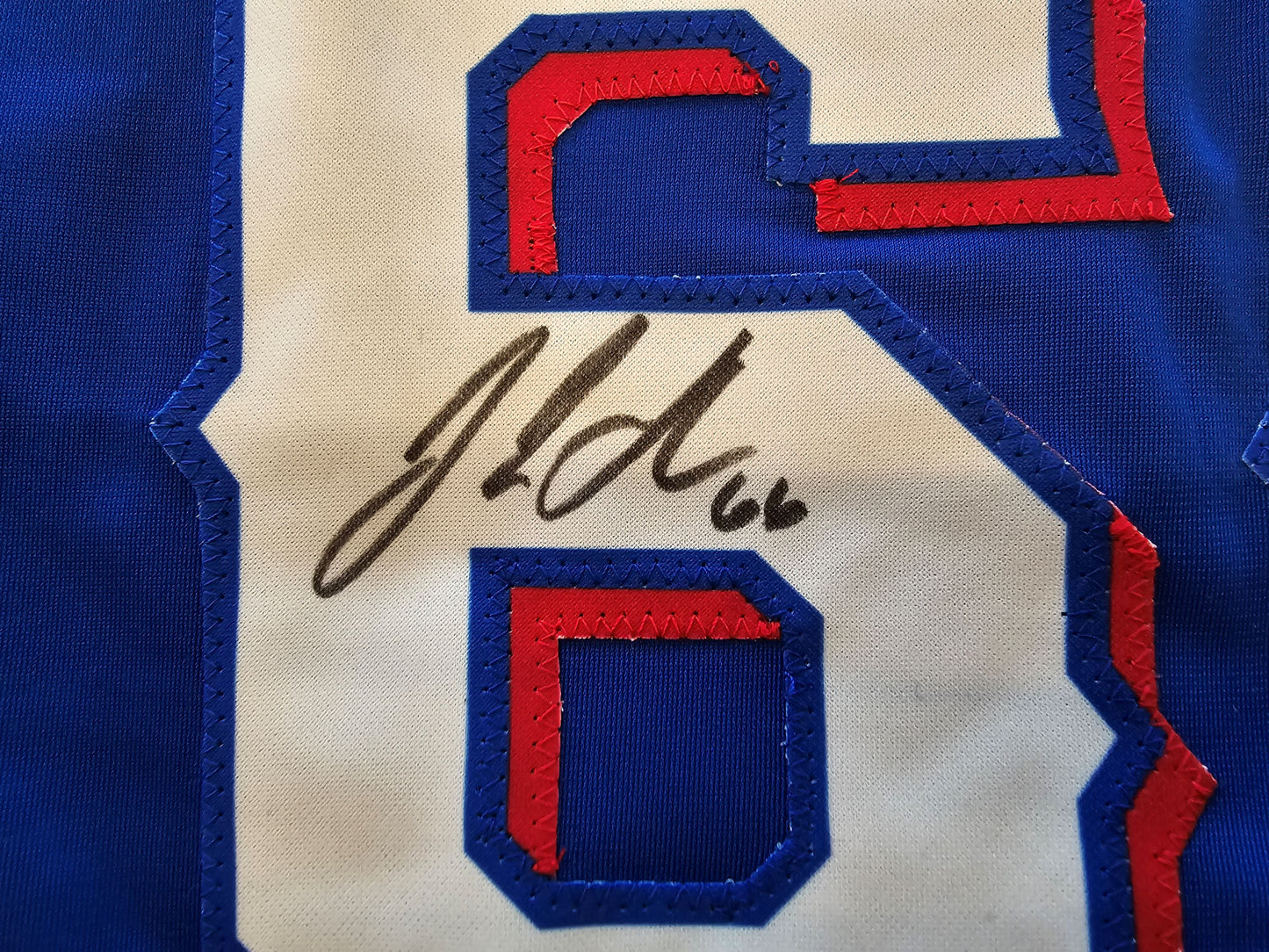 JOSH SBORZ TEXAS RANGERS SIGNED BLUE JERSEY size XL BAS COA