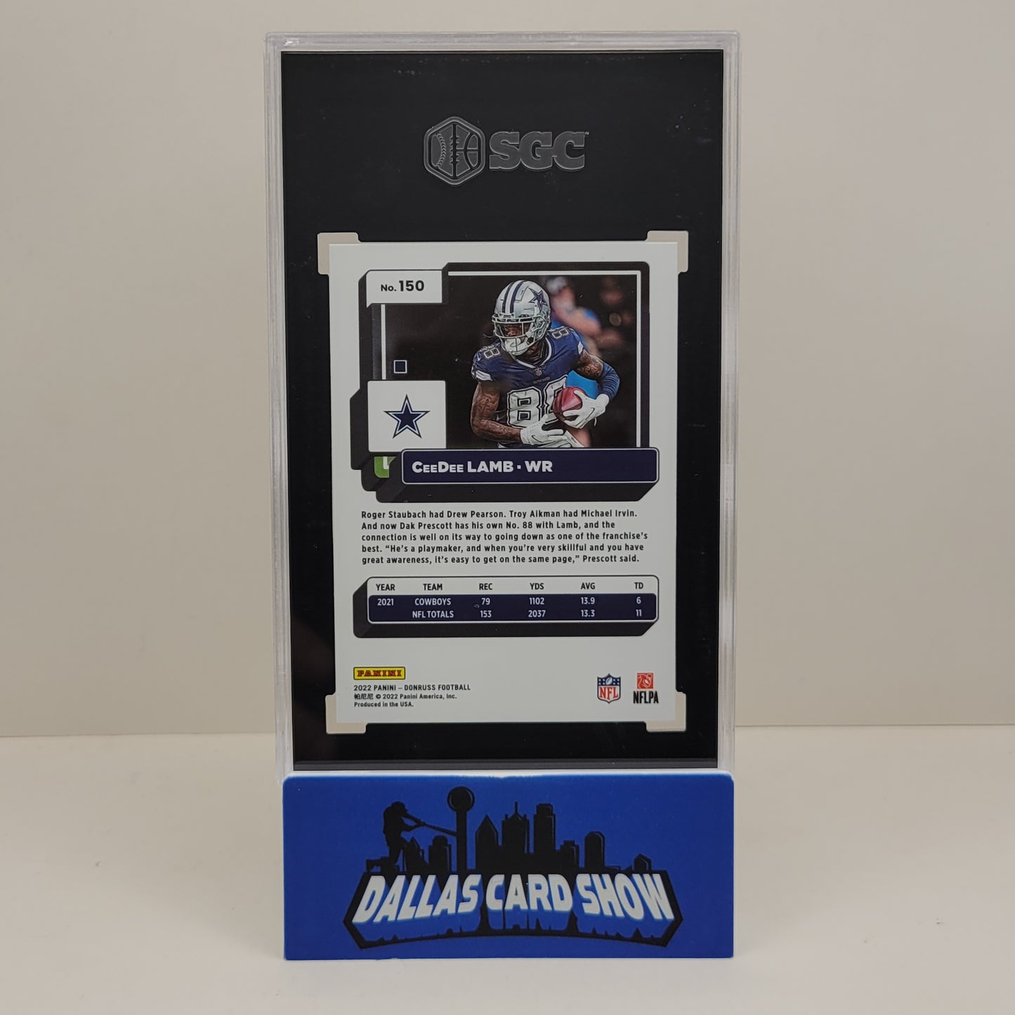 2022 Donruss Ceedee Lamb Premium Press Proof #150 Dallas Cowboys SGC 10