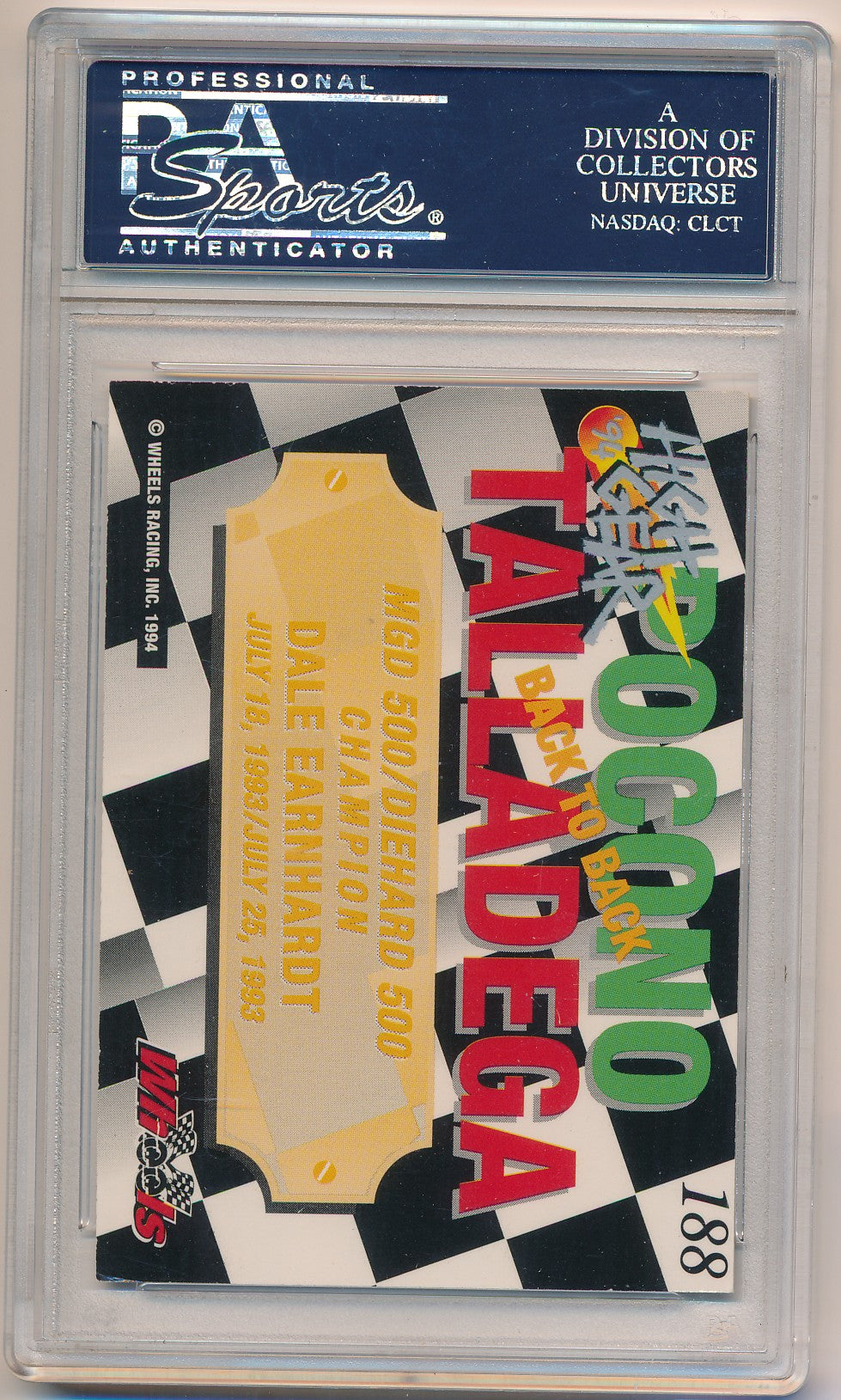DALE EARNHARDT PSA/DNA CERTIFIED AUTO GRADE ONLY NM-MT 8
