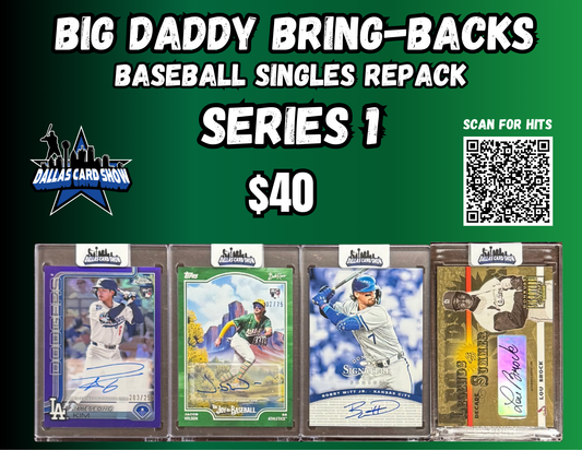 Big Daddy Bring-Backs $40 Baseball Singles Repack Series 1