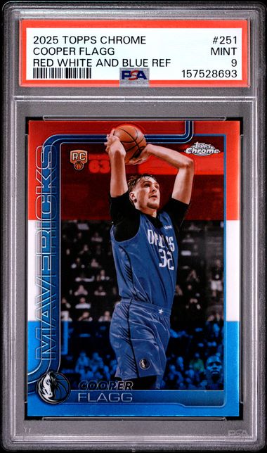 2025 Topps Chrome Cooper Flagg Red White and Blue Refractor #251 PSA 9