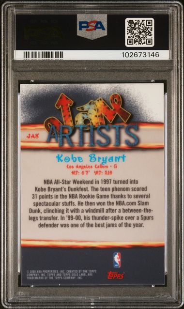 2000 Topps Gold Label Kobe Bryant Jam Artists #JA8 PSA 7