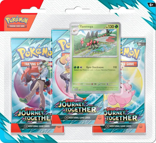 2025 Pokemon - Journey Together 3-Pack Blister (Scrafty, Yanmega)