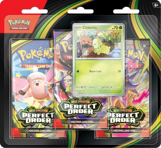 2026 Pokemon - Perfect Order 3-Pack Blister (Chikorita) SEALED