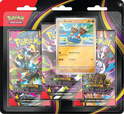 2026 Pokemon Mega Evolutions Pitch Black 3-Pack Blister (Binacle)
