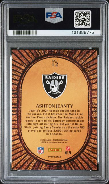 2025 Panini Mosaic Ashton Jeanty Micro Mosaic CASE HIT #12 PSA 10