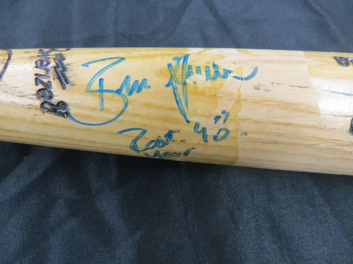 BEN GRIEVE OAKLAND ATHLETICS SIGNED GAME USED BASEBALL BAT w/ROY 98 JSA COA