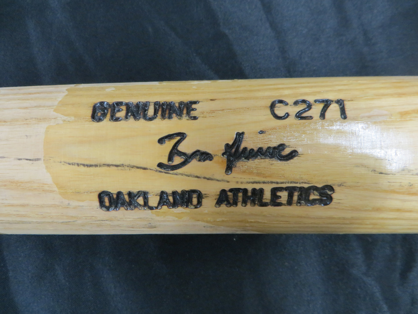 BEN GRIEVE OAKLAND ATHLETICS SIGNED GAME USED BASEBALL BAT w/ROY 98 JSA COA