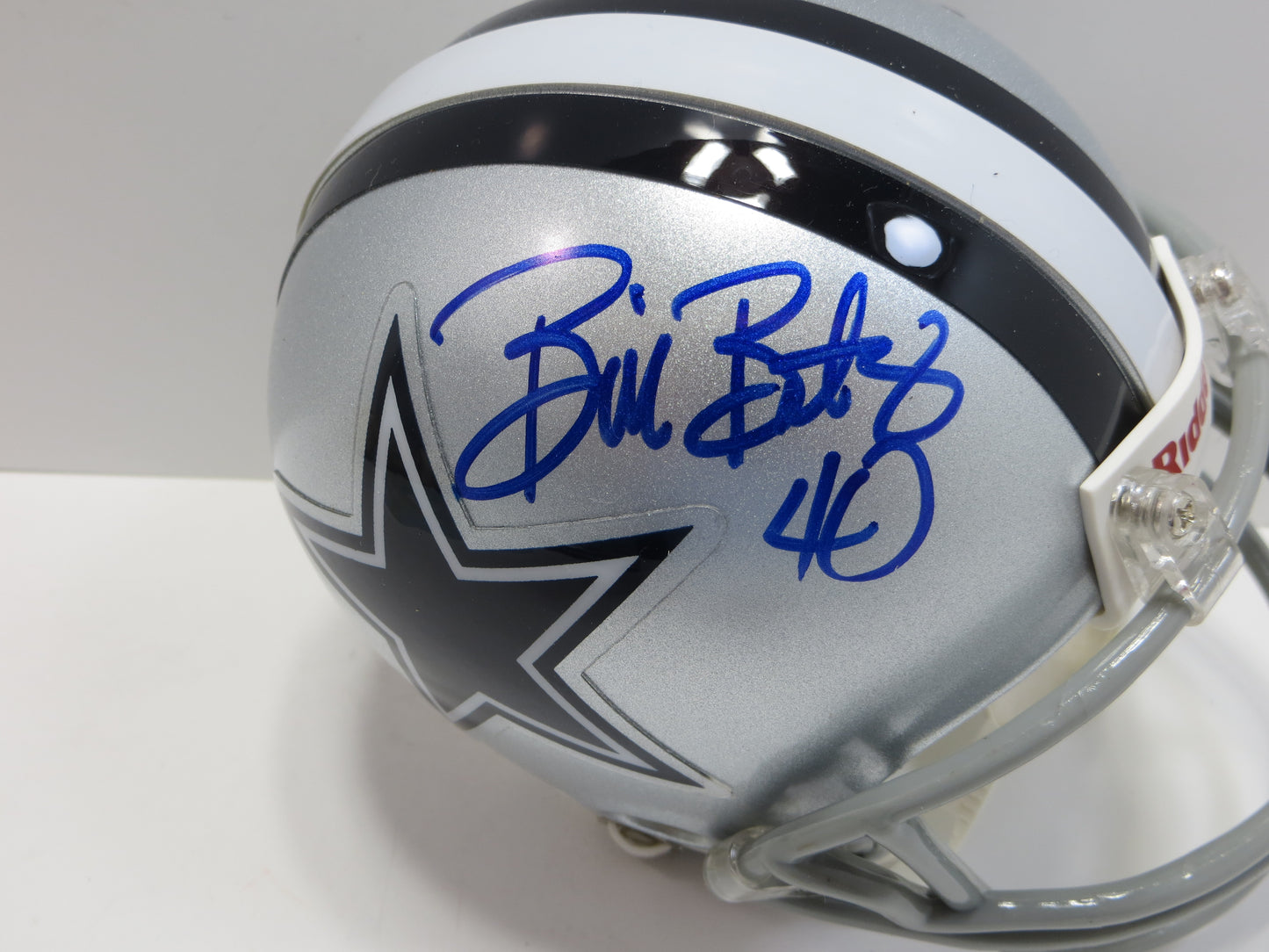 BILL BATES SIGNED DALLAS COWBOYS RIDDELL MINI HELMET Volunteers JSA COA