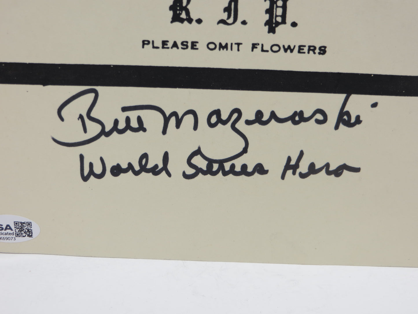 BILL MAZEROSKI PITTSBURGH PIRATES SIGNED DIED YANKEES HOPES w/WS Hero JSA COA