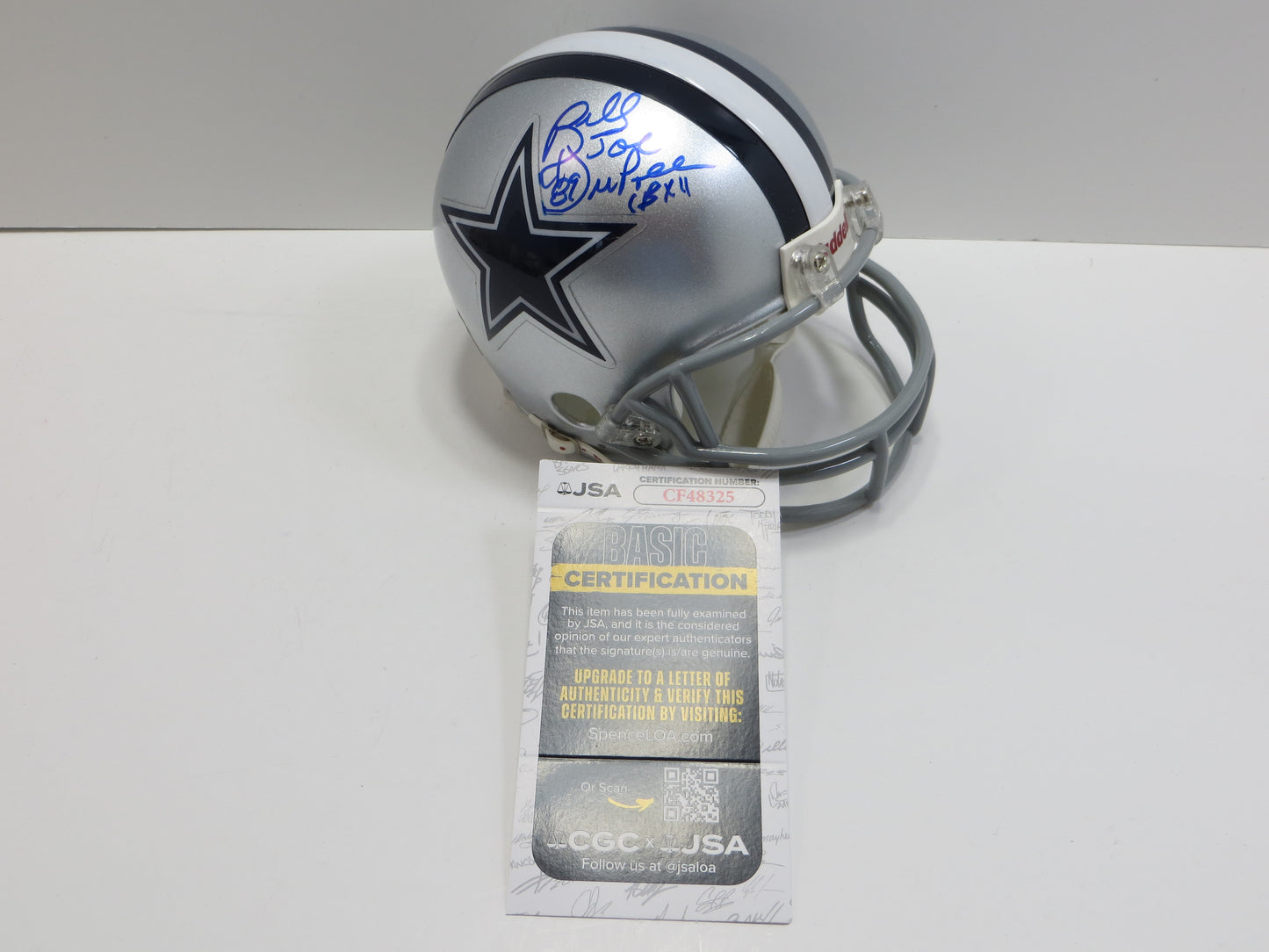 BILLY JOE DUPREE SIGNED DALLAS COWBOYS RIDDELL MINI HELMET Spartans JSA COA