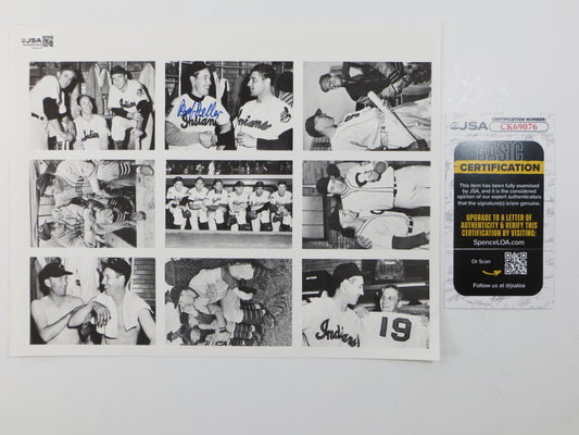 BOB FELLER SIGNED Black & White PHOTO Cleveland Indians JSA COA