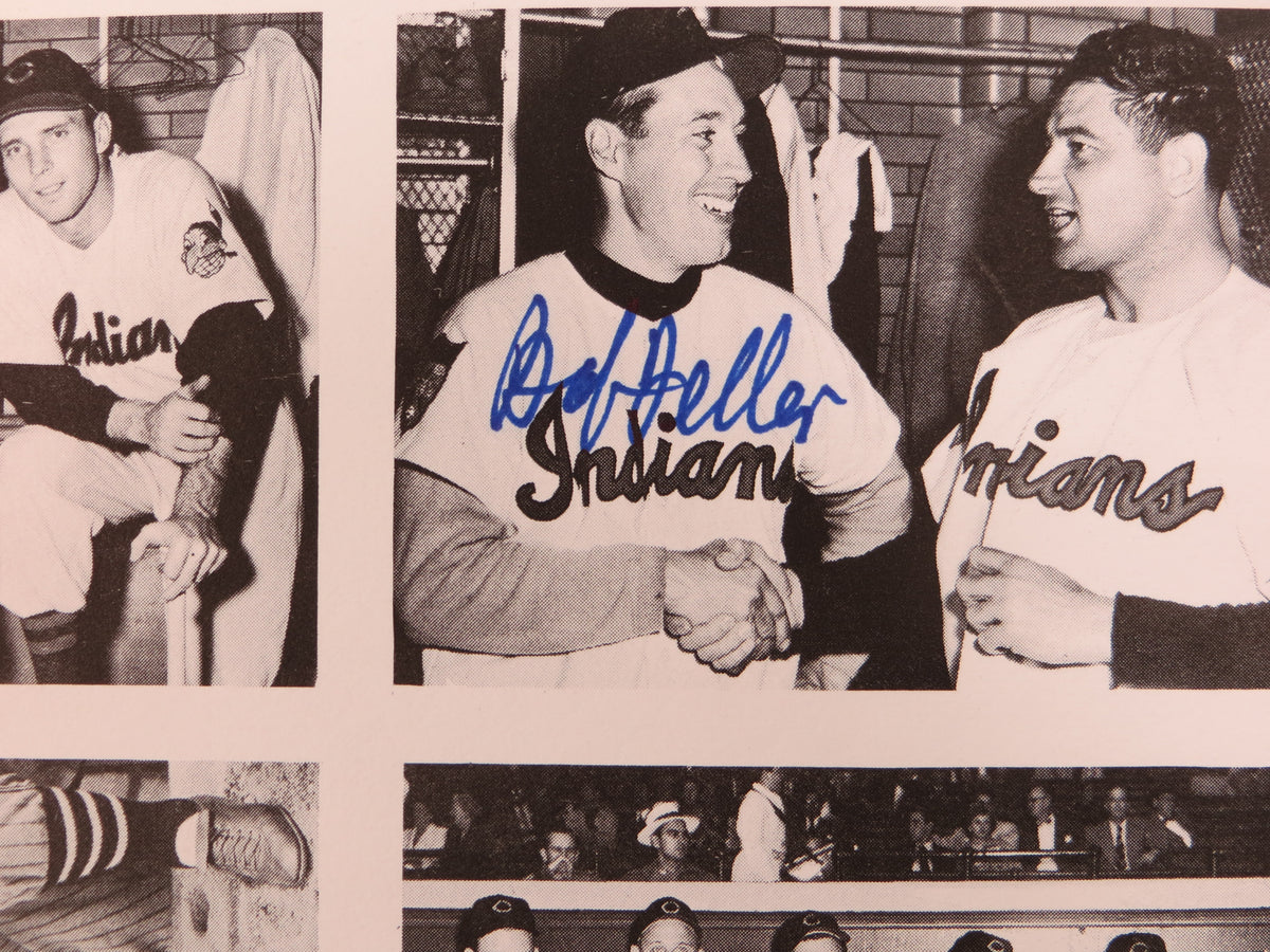 BOB FELLER SIGNED Black & White PHOTO Cleveland Indians JSA COA