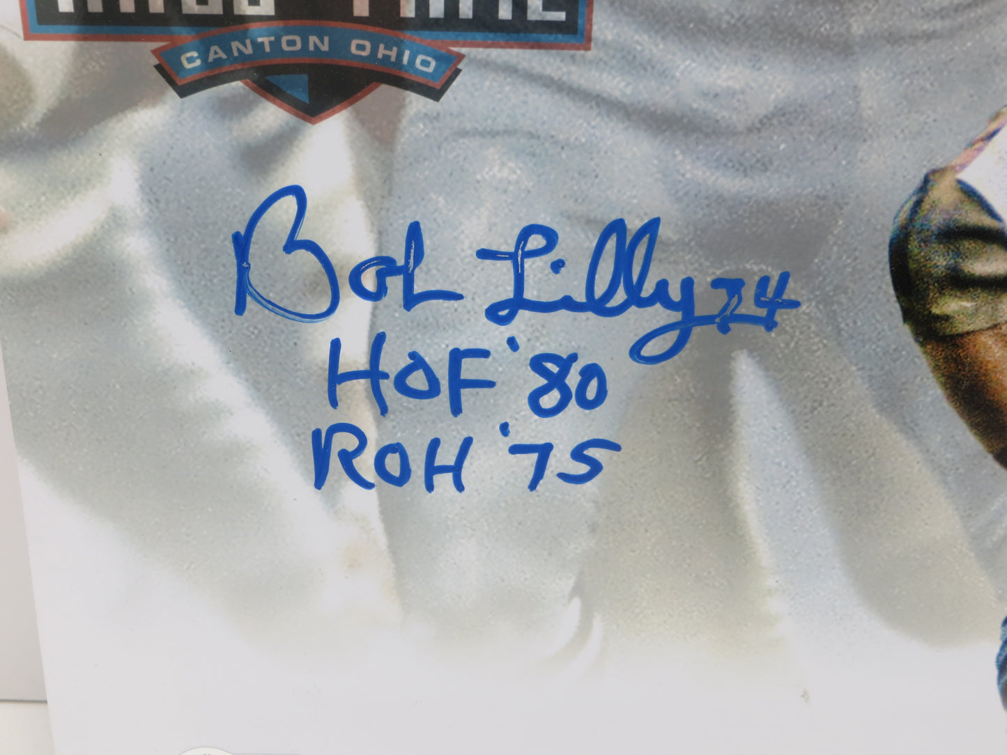 BOB LILLY DALLAS COWBOYS SIGNED Custom Edit 11x14 HOF PHOTO w/2INSCs BAS COA