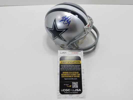 BRANDON CARR SIGNED DALLAS COWBOYS MINI HELMET Chiefs Ravens JSA COA