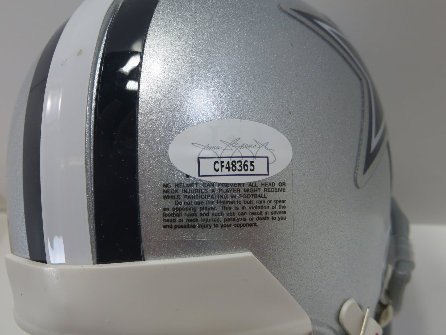 BRANDON CARR SIGNED DALLAS COWBOYS MINI HELMET Chiefs Ravens JSA COA