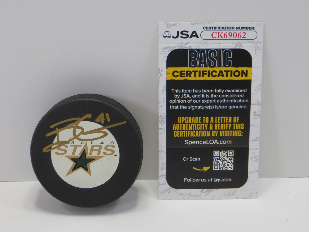 BRENT GILCREST SIGNED DALLAS STARS HOCKEY PUCK JSA