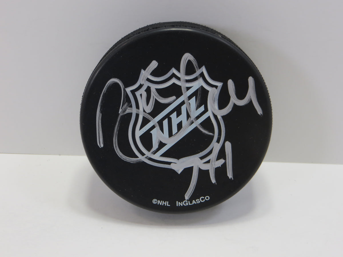 BRETT HULL SIGNED NHL LOGO HOCKEY PUCK Stars Blues Red Wings JSA