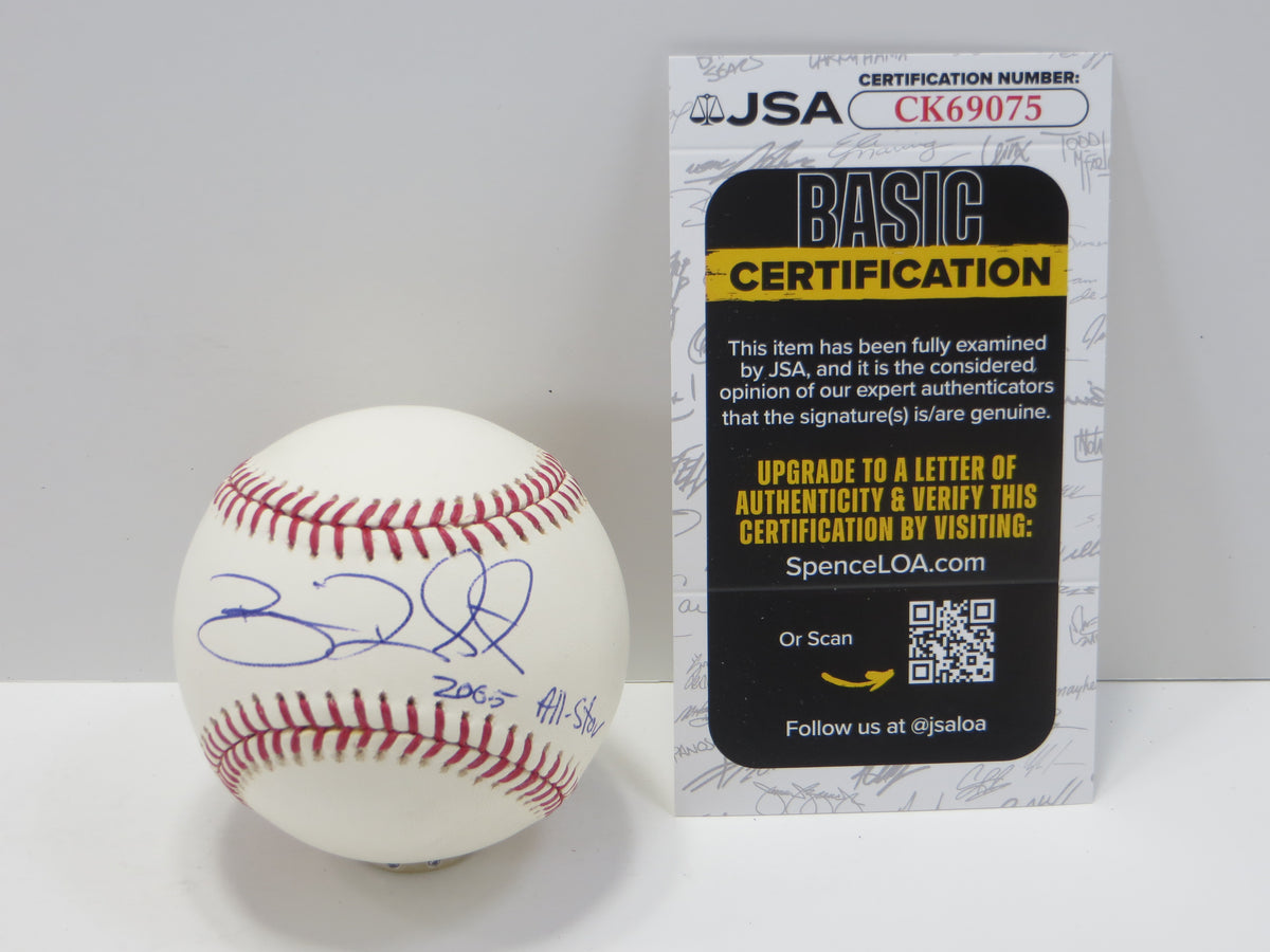 BRIAN ROBERTS SIGNED RAWLINGS OML BASEBALL w/05 All-Star Baltimore Orioles JSA