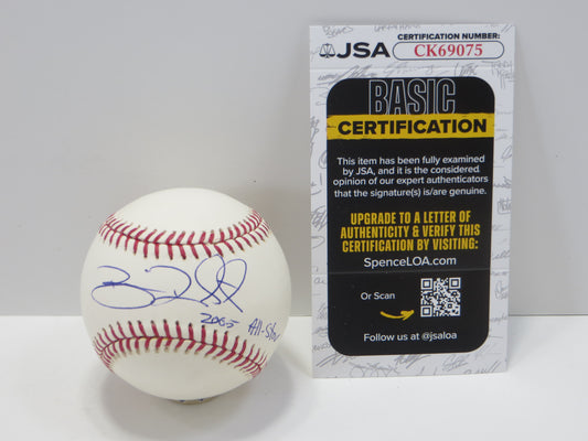 BRIAN ROBERTS SIGNED RAWLINGS OML BASEBALL w/05 All-Star Baltimore Orioles JSA