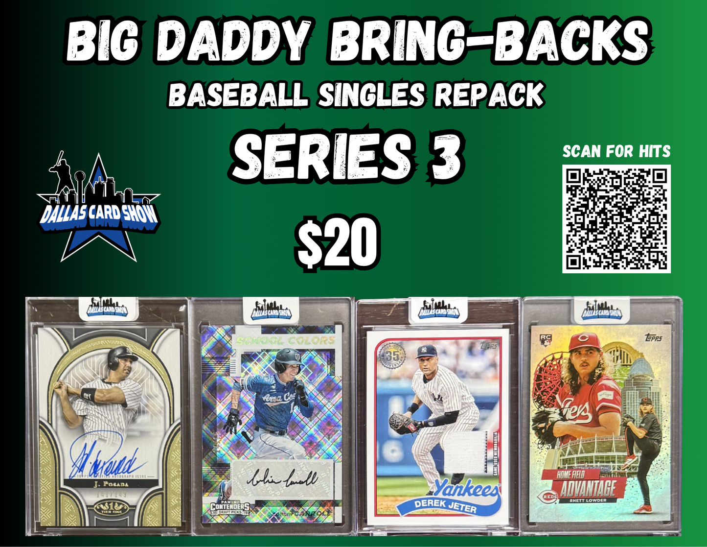 Big Daddy Bring-Backs $20 Baseball Repacks Series 3