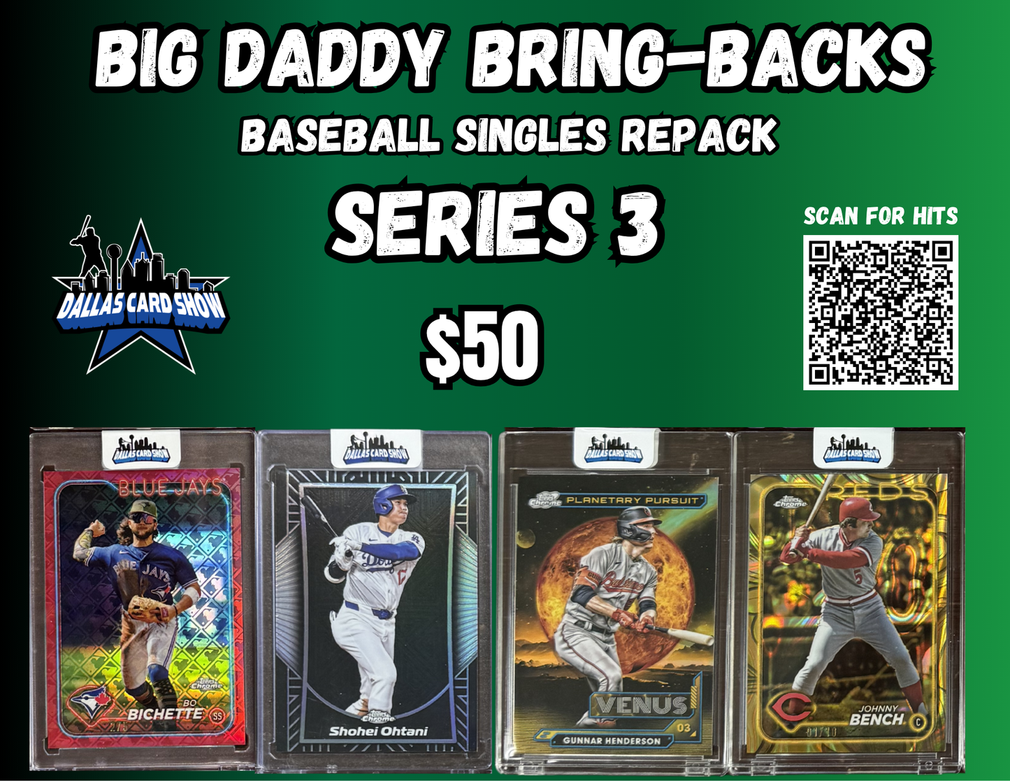 Big Daddy Bring-Backs $50 Baseball Singles Series 3