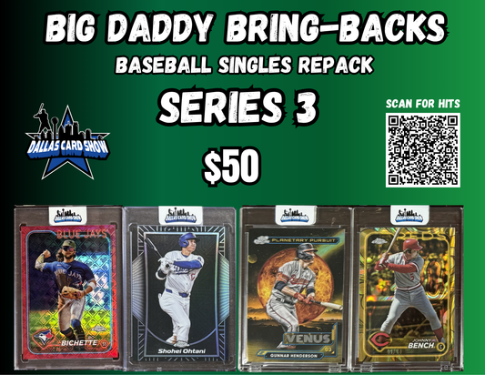 Big Daddy Bring-Backs $50 Baseball Singles Series 3
