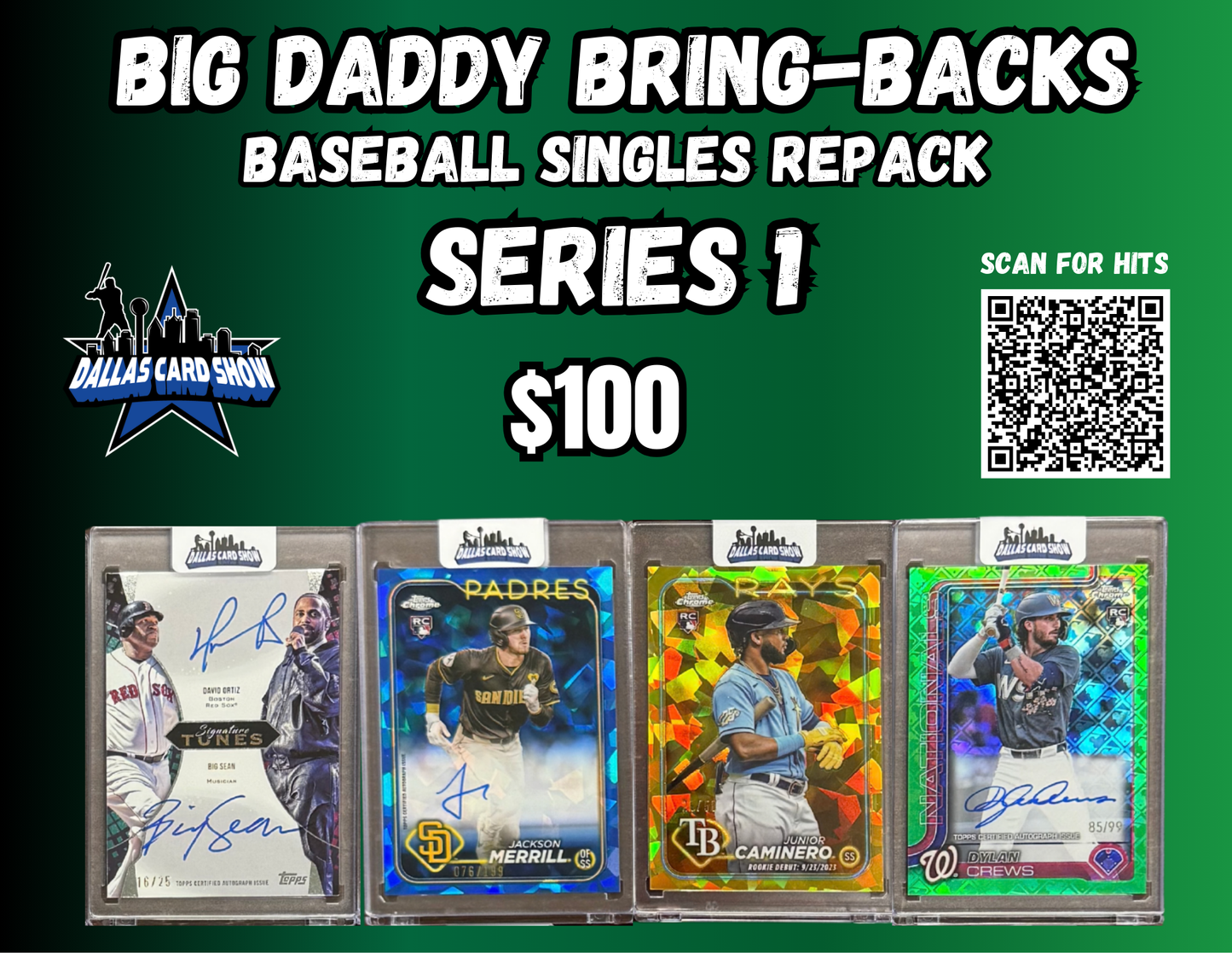 Big Daddy Bring-Backs $100 Baseball Singles Repack Series 1
