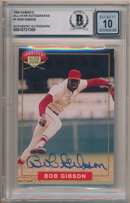 1994 NABISCO ALL-STAR AUTOGRAPHS #1 BILL GIBSON AUTHENTIC AUTO BAS 10