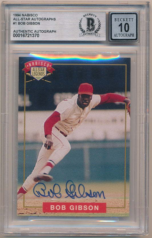 1994 NABISCO ALL-STAR AUTOGRAPHS #1 BILL GIBSON AUTHENTIC AUTO BAS 10