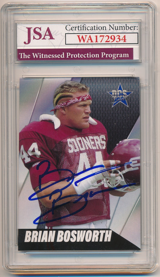 DALLAS CARD SHOW DCS SELECT BRIAN BOSWORTH AUTHENTIC AUTO JSA