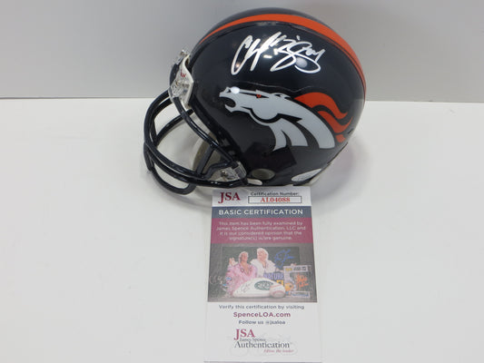 CHAMP BAILEY SIGNED DENVER BRONCOS RIDDELL MINI HELMET JSA COA